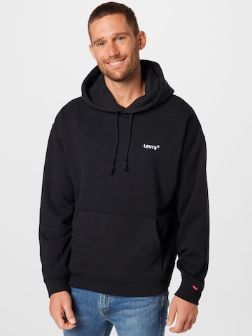 LEVI'S ® Sweatshirt 'Red Tab Sweats Hoodie' in Zwart: voorkant