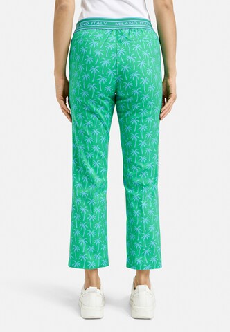 Milano Italy Regular Knöchellange Hose mit Biesen und All Over Print in Grün