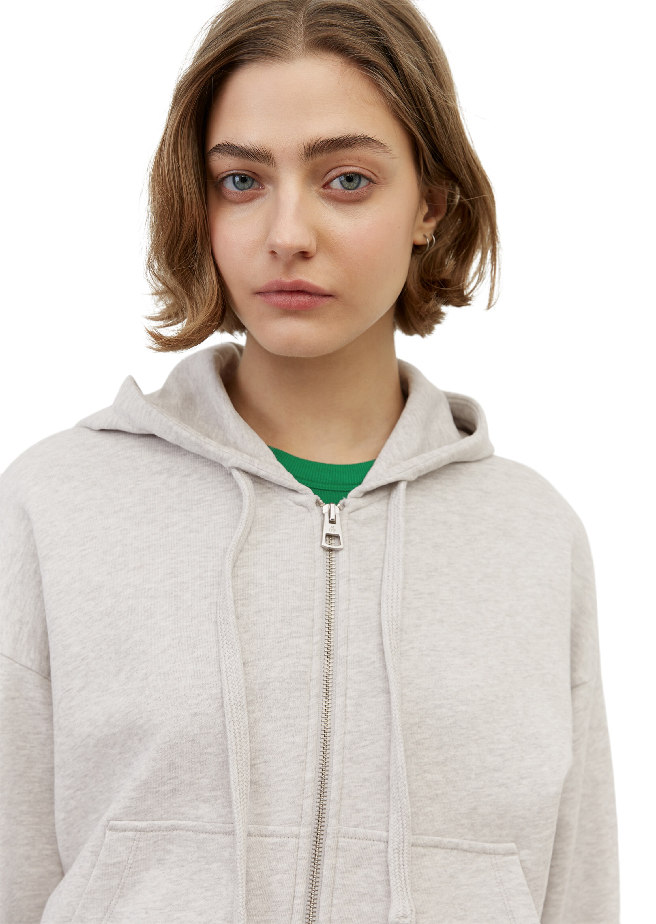 Frauen Sweat Marc O'Polo Sweatjacke in Hellgrau - PF36555 Frauen Sweat Marc O'Polo Sweatjacke in Hellgrau - PF36555