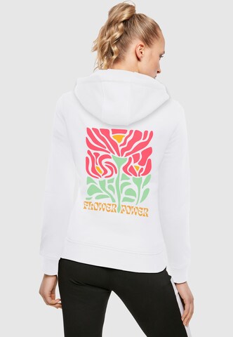 Sweat-shirt 'Flower Power' Merchcode en blanc