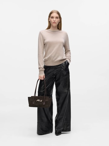 Karl Lagerfeld - Mala de ombro 'K/Signature' em castanho
