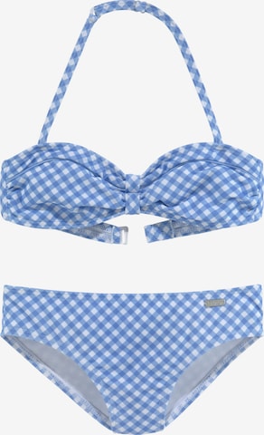 BUFFALO Bandeau Bikini in Blauw: voorkant