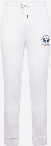 La Martina Tapered Trousers in White: front