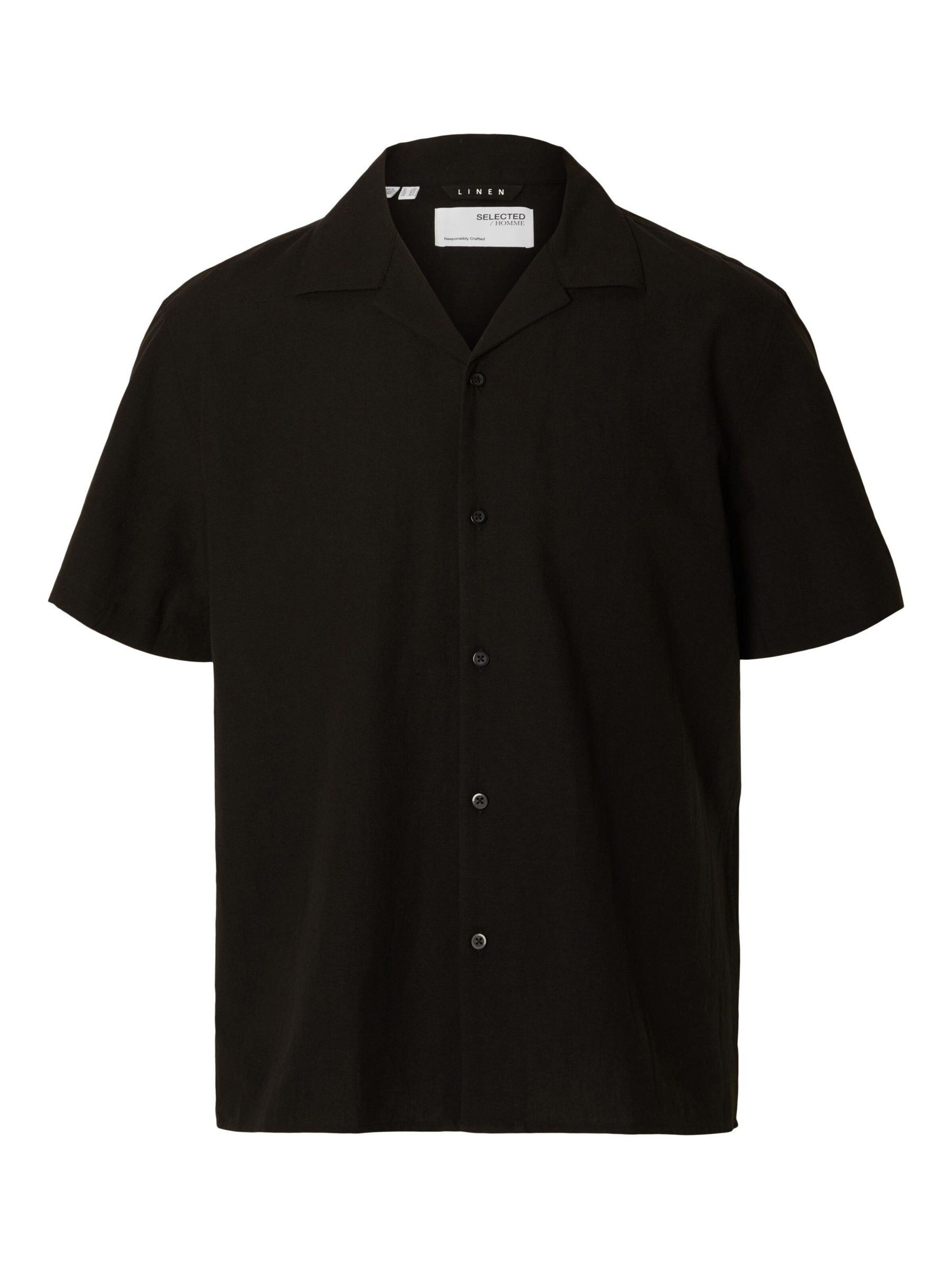 SELECTED Button Up Shirt in Black: front