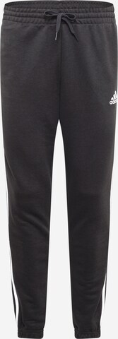 ADIDAS SPORTSWEAR Tapered Sportbroek 'Essentials French Terry Tapered 3-Stripes' in Zwart: voorkant