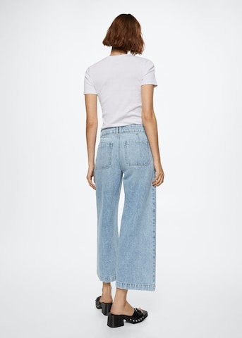 MANGO Wide leg Jeans 'Culotte' in Blauw