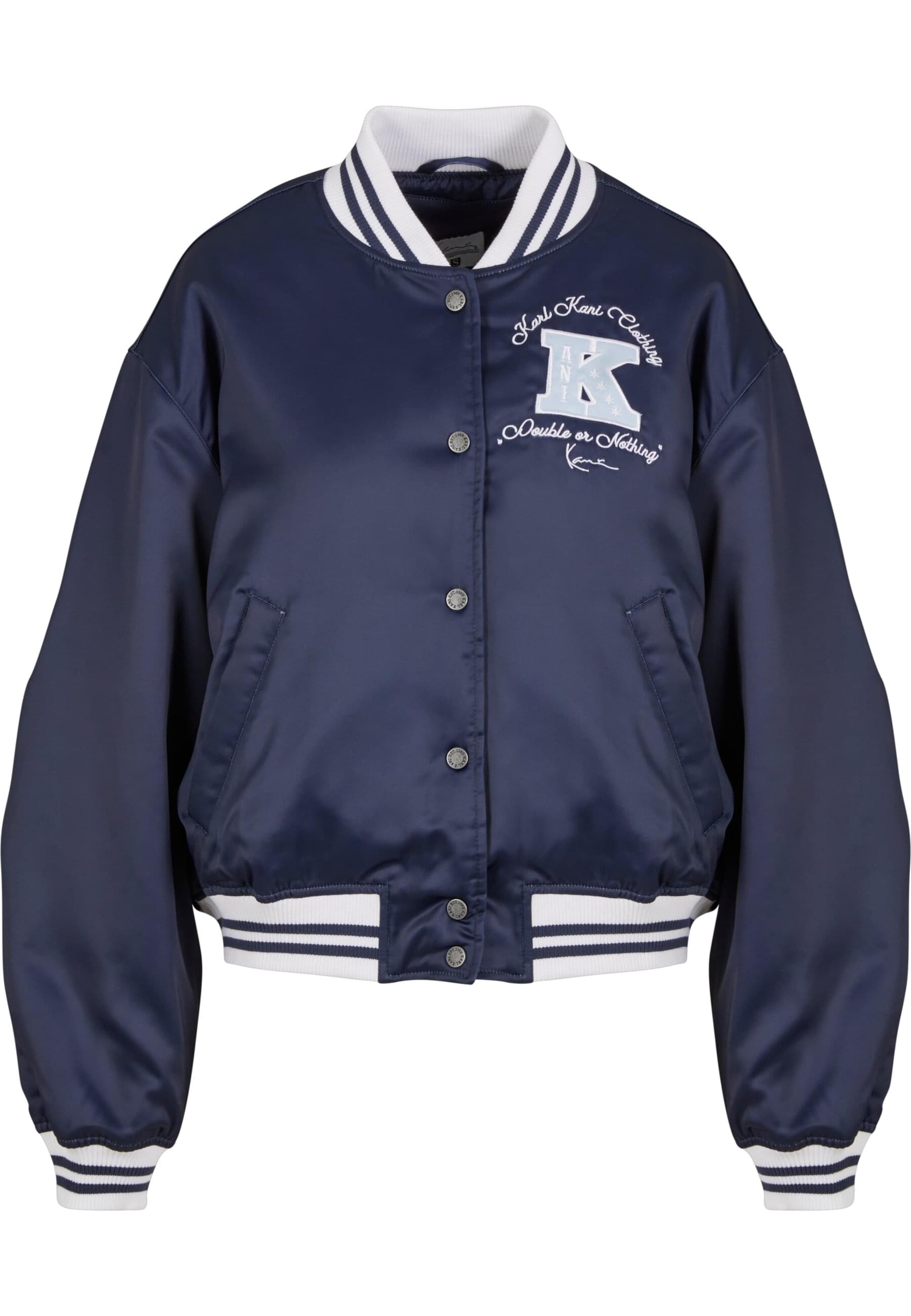 Karl Kani Between-season jacket 'Signature Bowling' in Blue: front