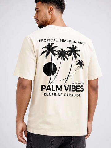 Neverless Shirt 'Palm Vibes' in Beige