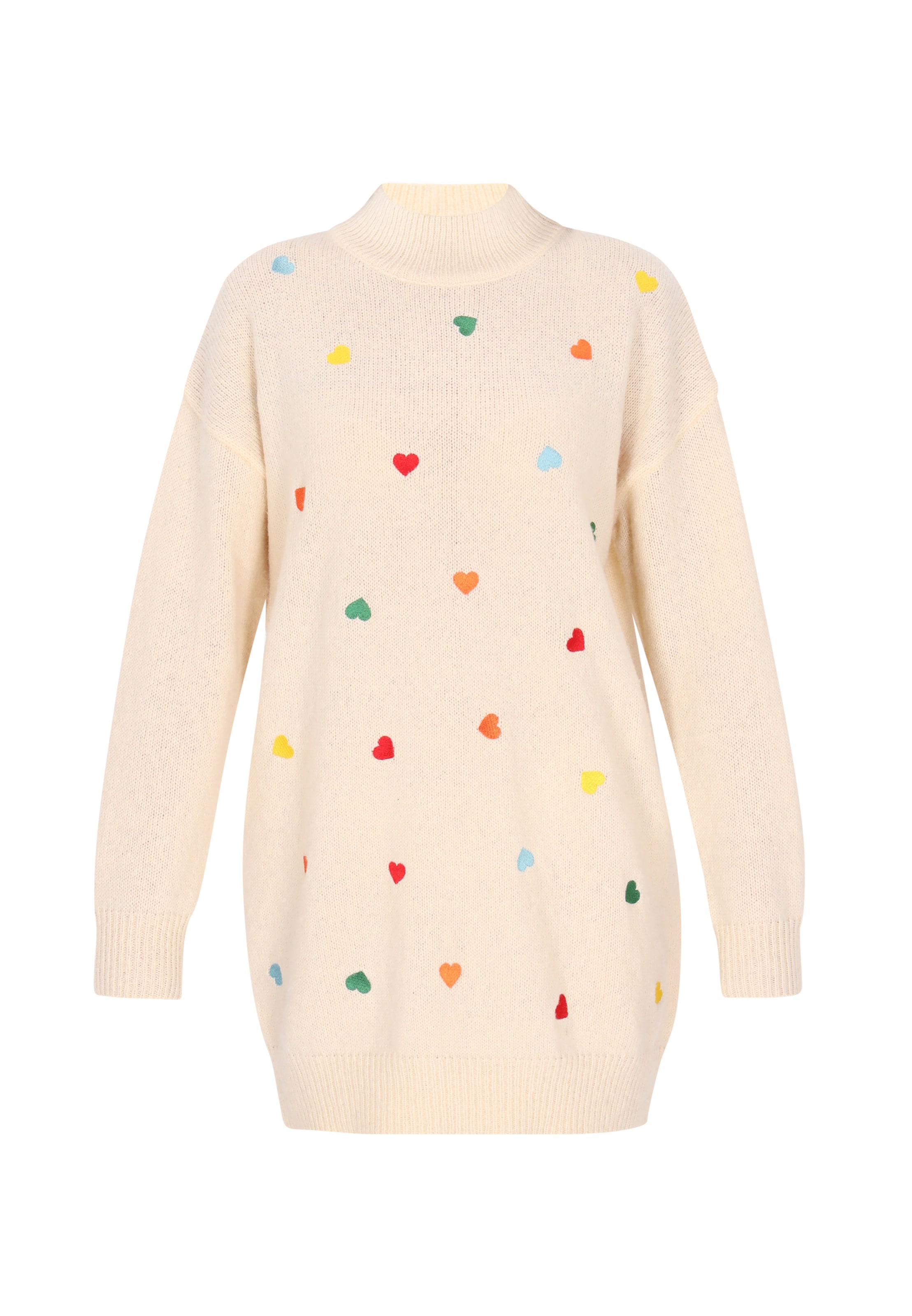 MYMO Stickad klänning i vit: framsida