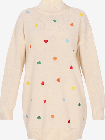 MYMO Gebreide jurk in Wit: voorkant