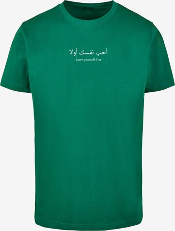 Merchcode Shirt 'Love Yourself First' in Grün: predná strana