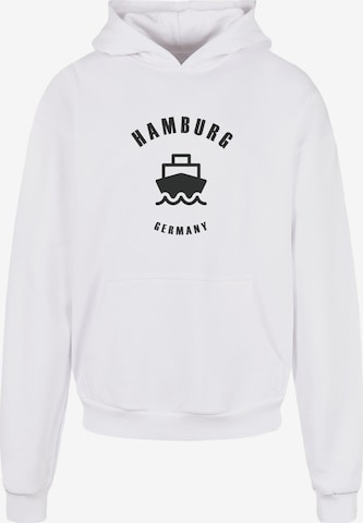 Merchcode Sweatshirt 'Hamburg' in Wit: voorkant