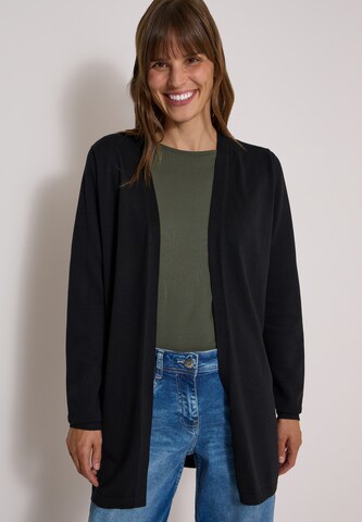 CECIL Offener Cardigan in langer Passform in Schwarz: Vorderseite