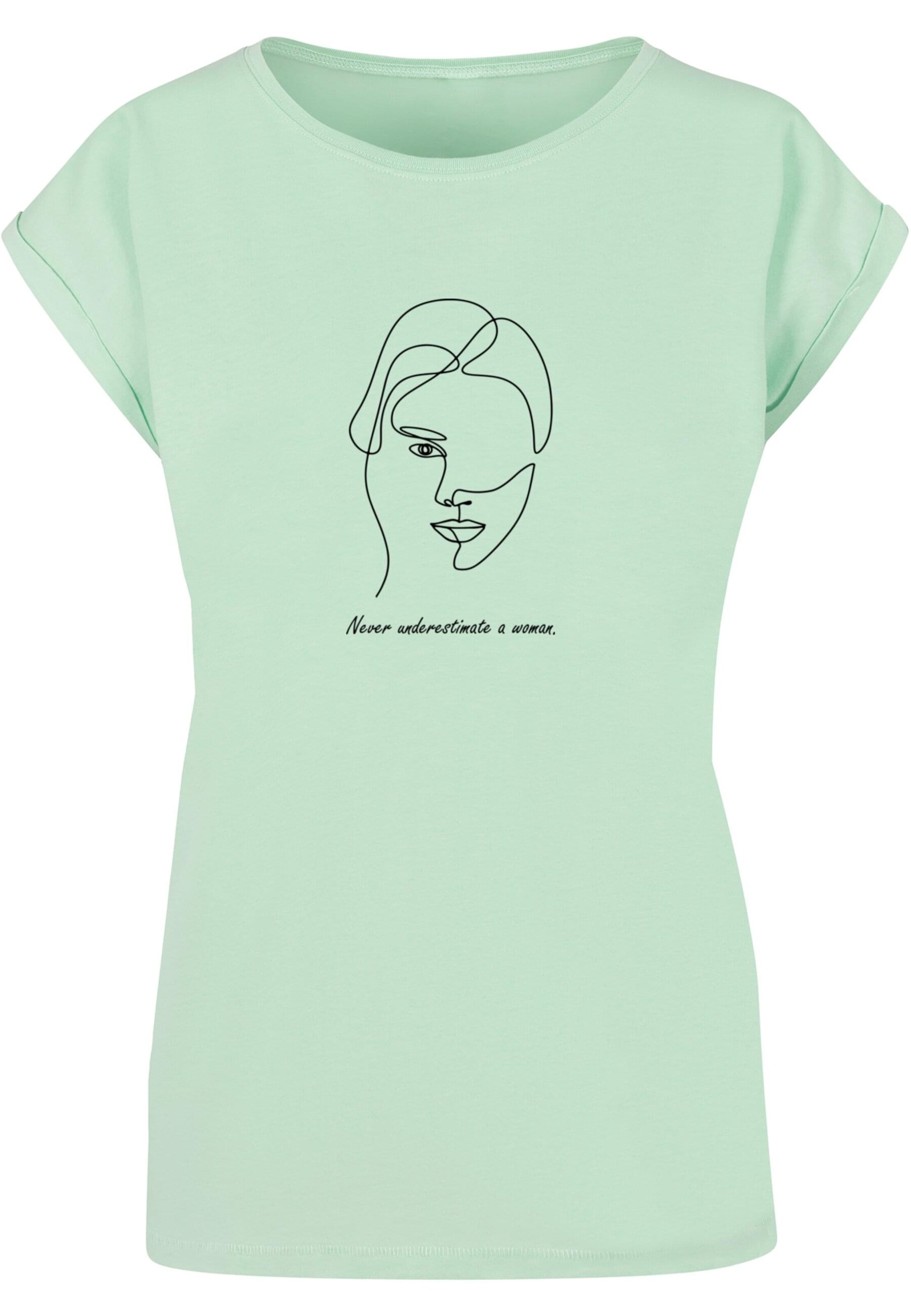 Merchcode Shirt 'WD - Woman Figure' in Groen: voorkant