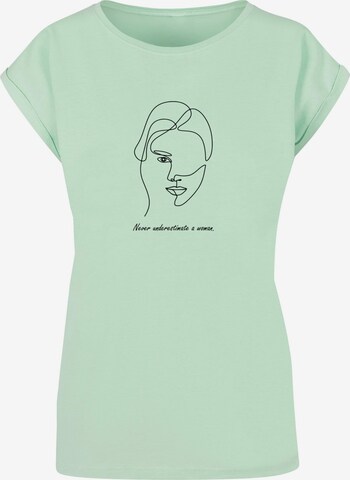 Merchcode Shirt 'WD - Woman Figure' in Groen: voorkant