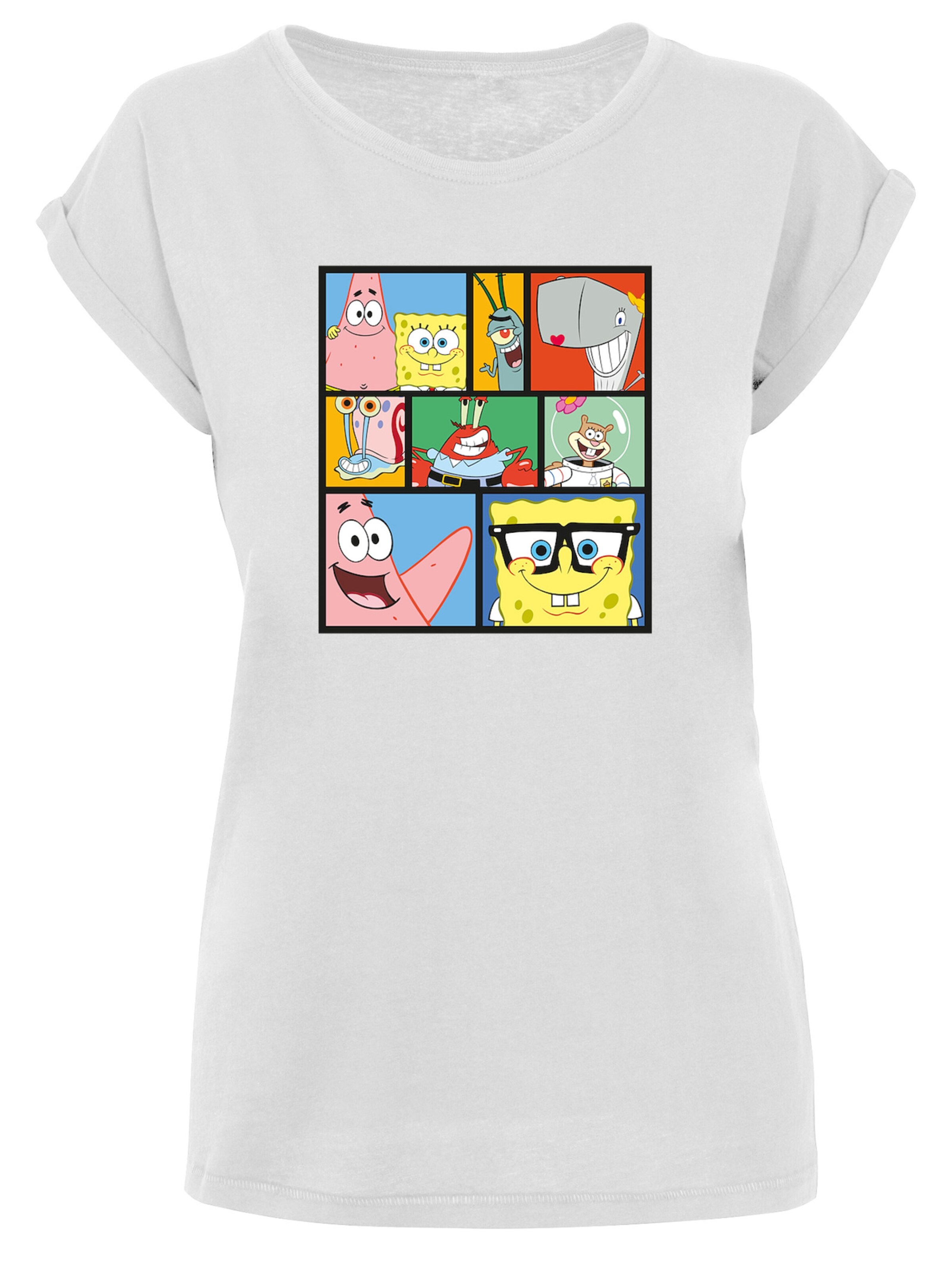 T-shirt 'Spongebob Schwammkopf' F4NT4STIC en blanc : devant