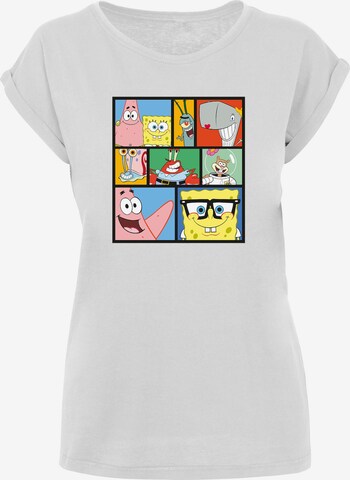 F4NT4STIC Shirt 'Spongebob Schwammkopf' in Wit: voorkant