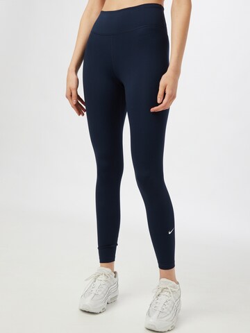 NIKE Skinny Sportsbukse 'One' i blå: forside