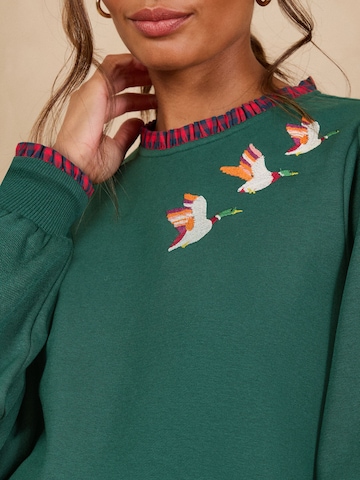 Felpa di love & roses in verde