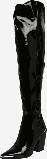 Public Desire Overknee laarzen 'WESTERN BLOCK HEELED KNEE HIGH BOOTS' in de kleur Zwart, Productweergave