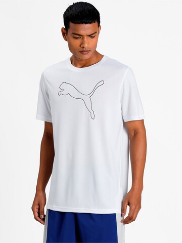 PUMA Performance Shirt 'Performance Cat' in White: front