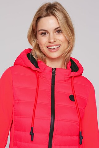 Soccx Lange Softshelljacke mit Stepp-Partien in Rot