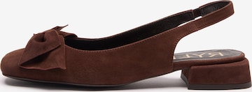 RYŁKOCipele s potpeticom i otvorenom petom - smeđa boja: prednji dio