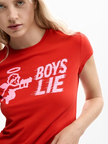 raudona Desigual Marškinėliai 'Boys Lie'