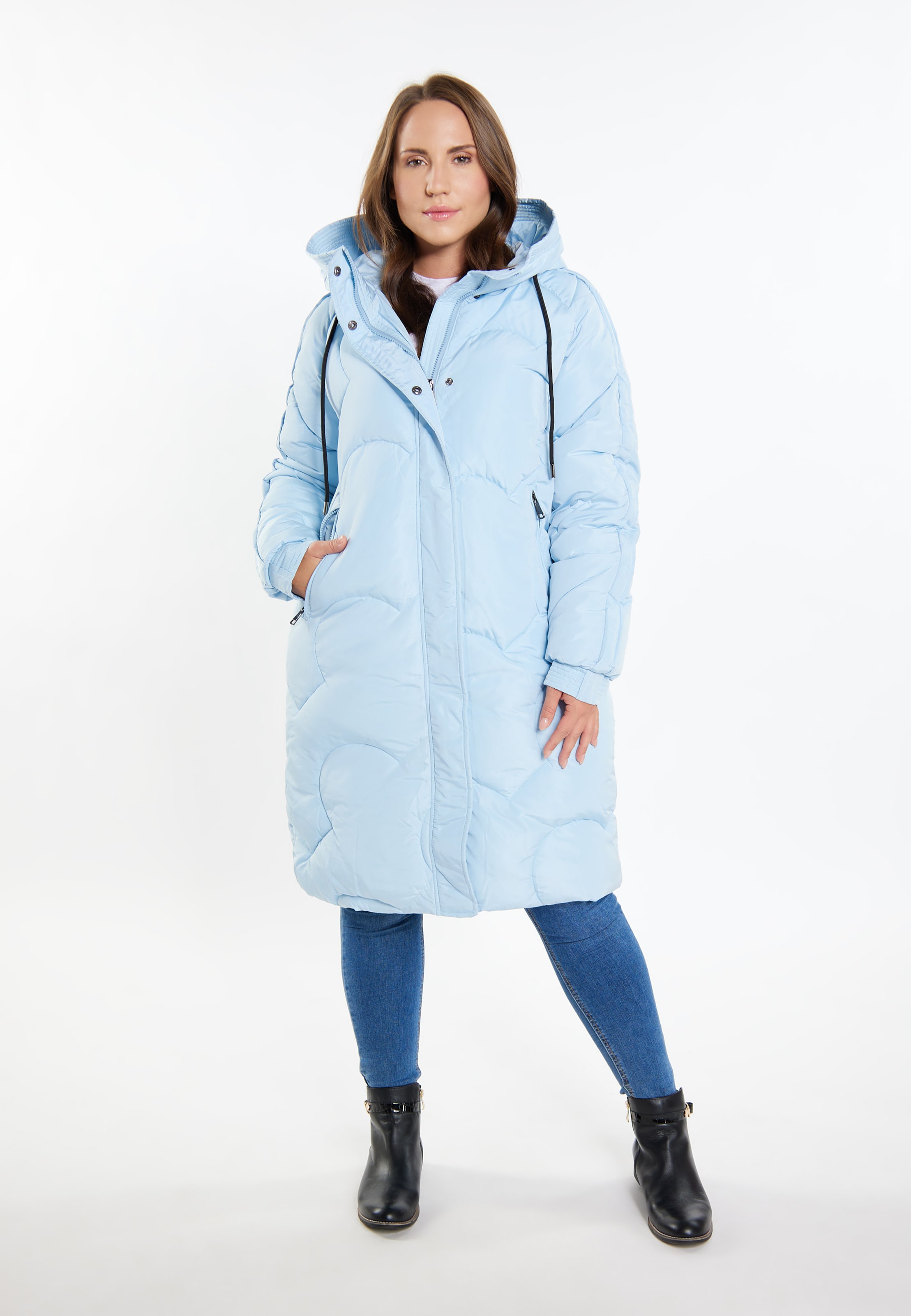 FELIPA Wintermantel in Blauw: voorkant