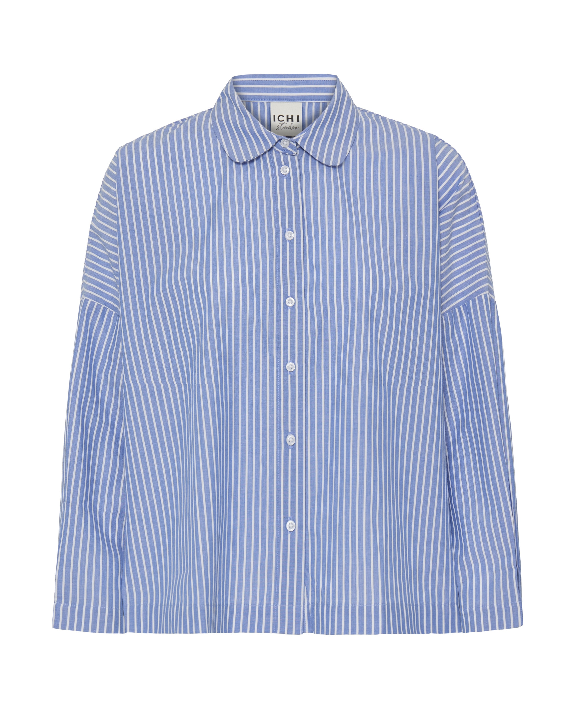 ICHI Blusa 'GILEY' em S em azul / branco, Vista do artigo