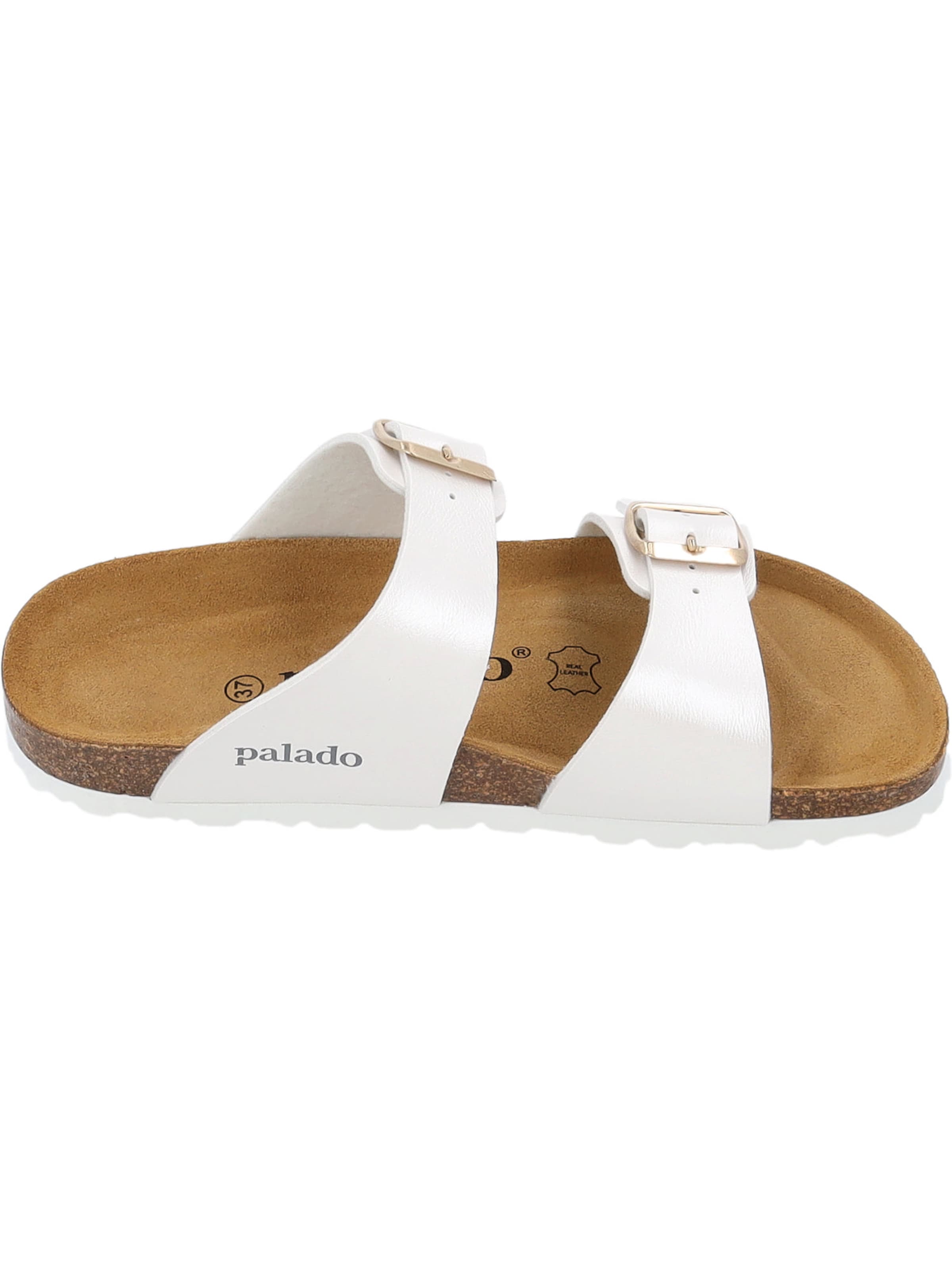 Palado - Zapatos abiertos 'Palado Samos Metallic' en blanco