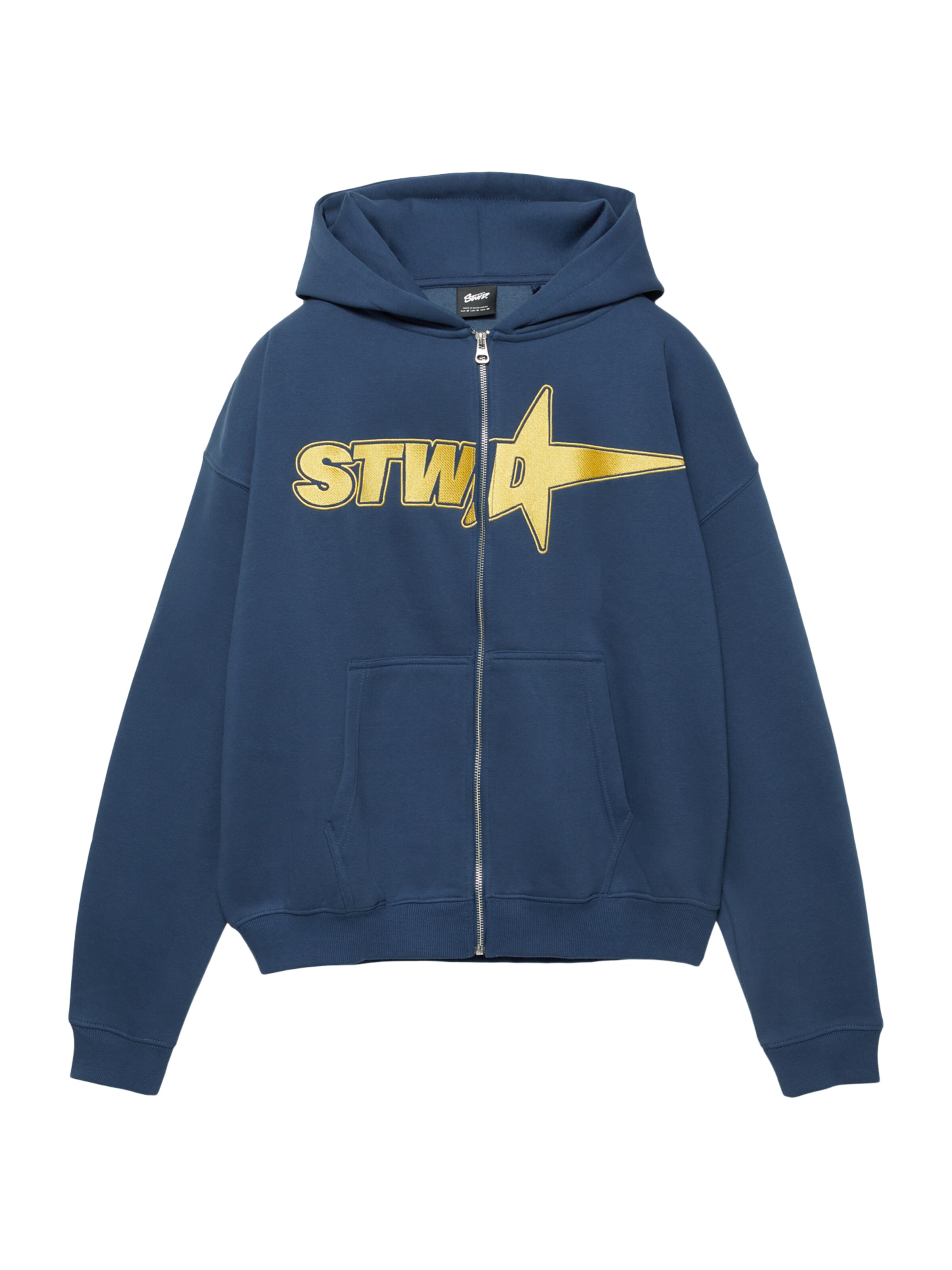 Pull&Bear Sweatjacke 'STWD' in Blau: Vorderseite