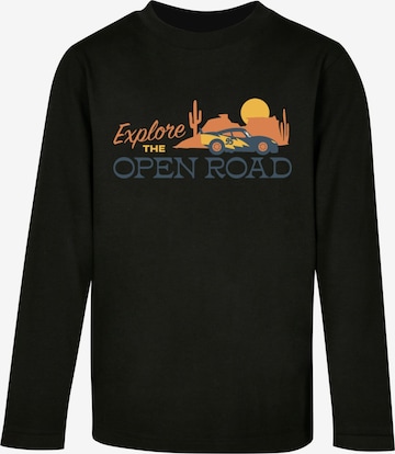 ABSOLUTE CULT Shirt 'Cars - Explore The Open Road' in Zwart: voorkant