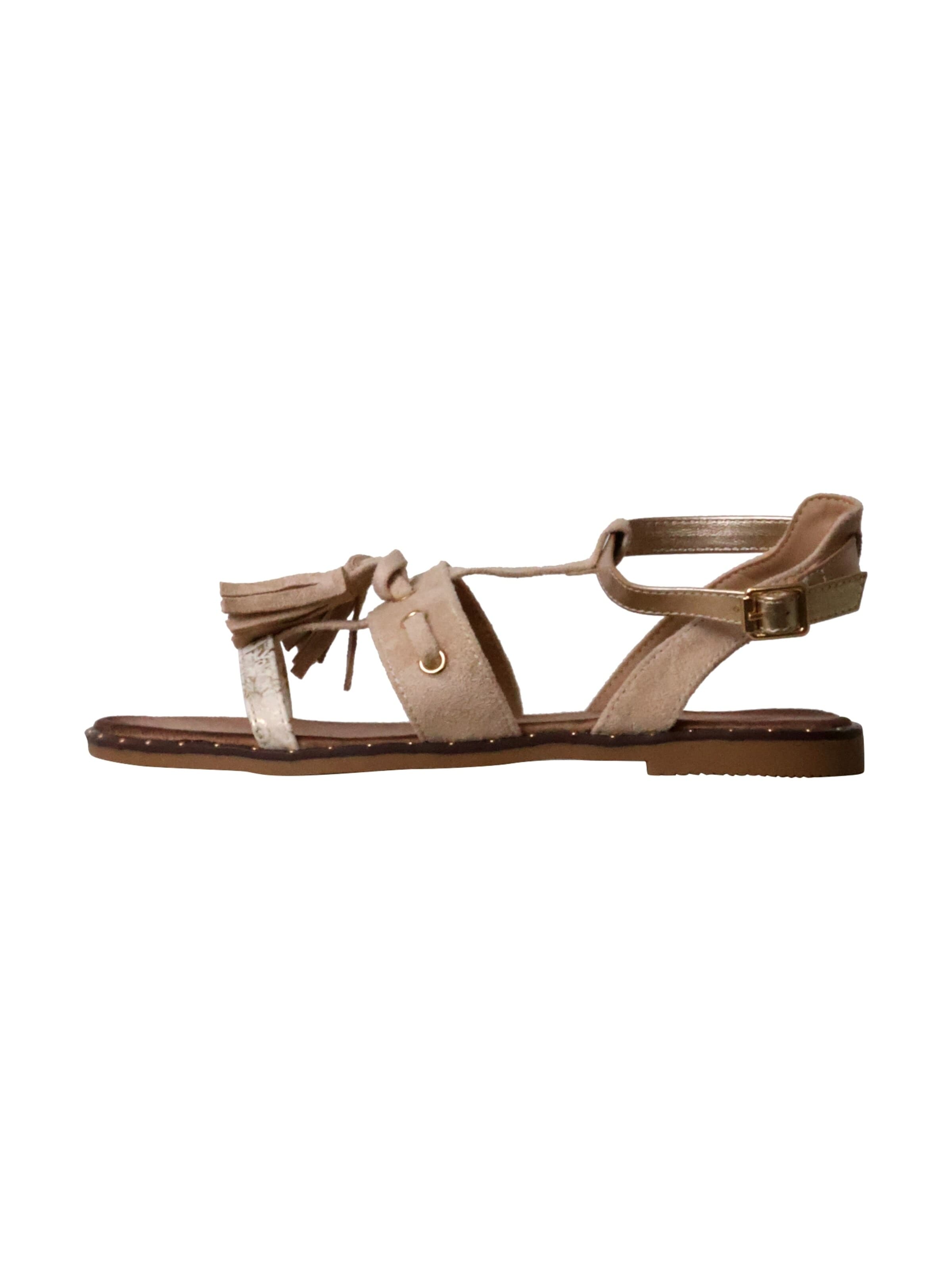 Super Mode - Sandalias 'Flache Sandalen mit Riemchen' en beige: frente