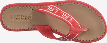 Lauren Ralph Lauren T-Bar Sandals 'Roxxy' in Orange