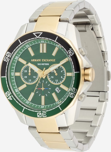 Analoginis (įprasto dizaino) laikrodis iš ARMANI EXCHANGE, spalva – Auksas / smaragdinė spalva / sidabrinė, Prekių apžvalga