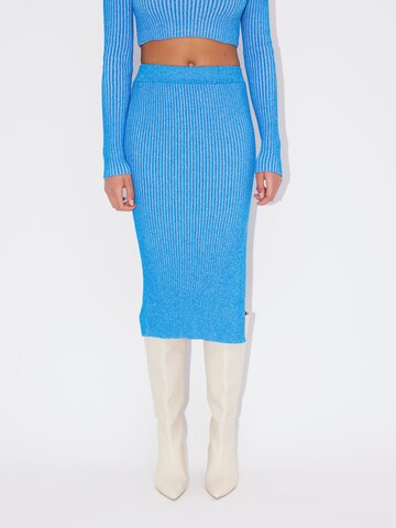 LeGer by Lena Gercke - Falda 'Fray' en azul: frente