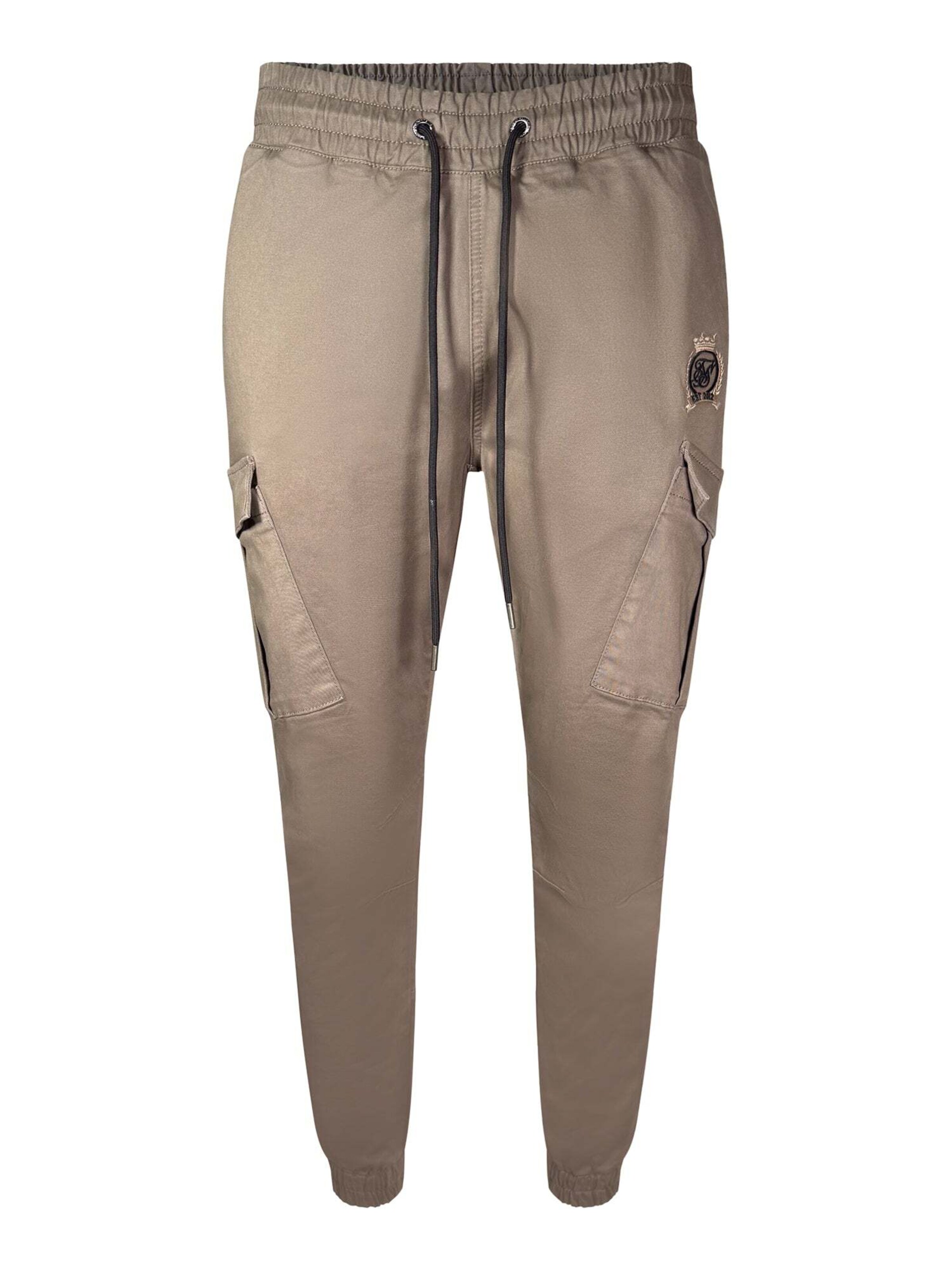 SikSilk Regular Sporthose 'Slim Fit Cargos'‌‌‌‌‌ in Braun