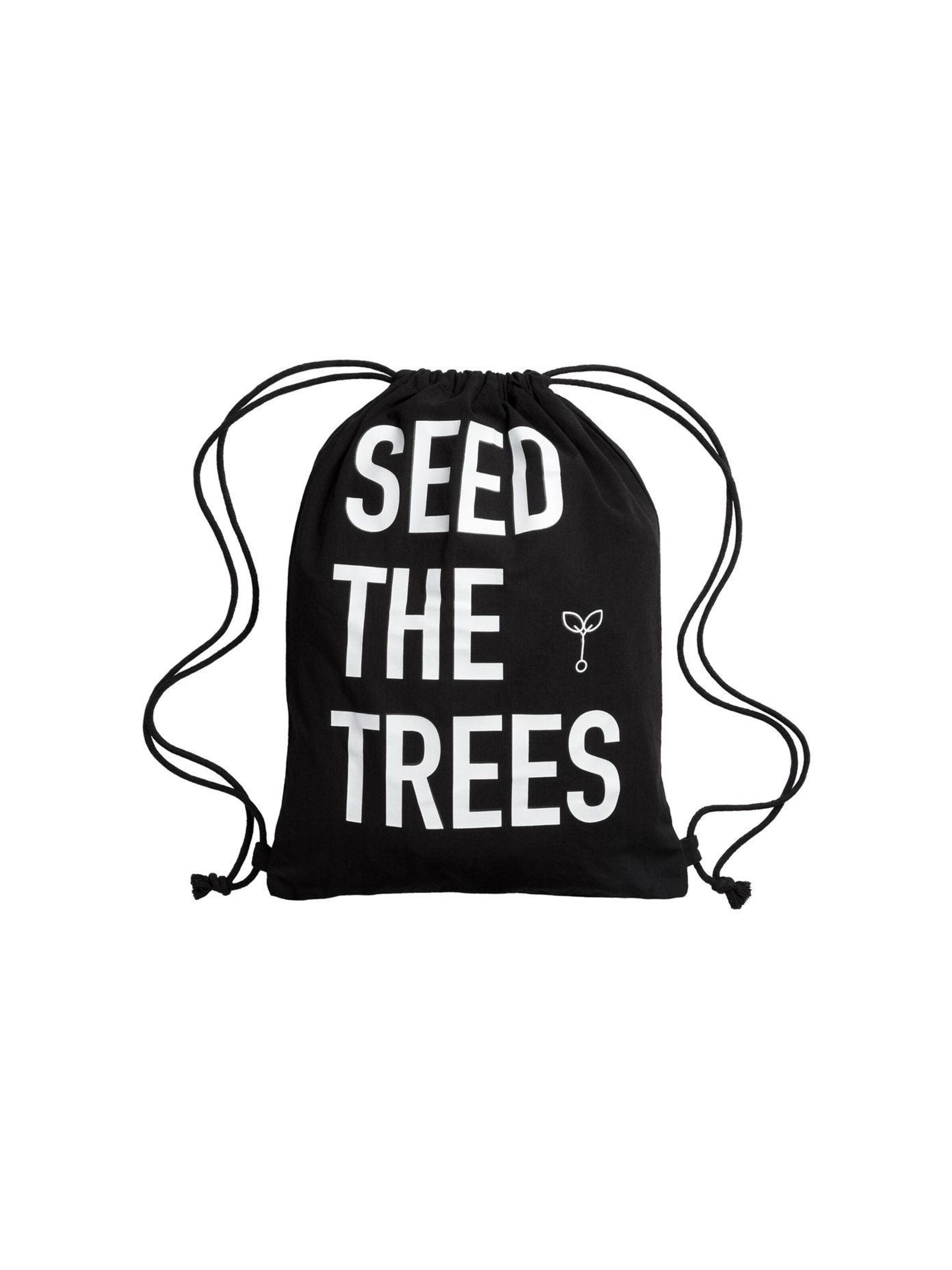 ThokkThokk Turnbeutel 'SEED THE TREES Cotton Gym Bag Black'‌‌‌‌‌‌‌‌ in Schwarz: Vorderseite