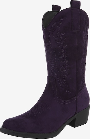 Ital-Design Boots in Lila: Vorderseite
