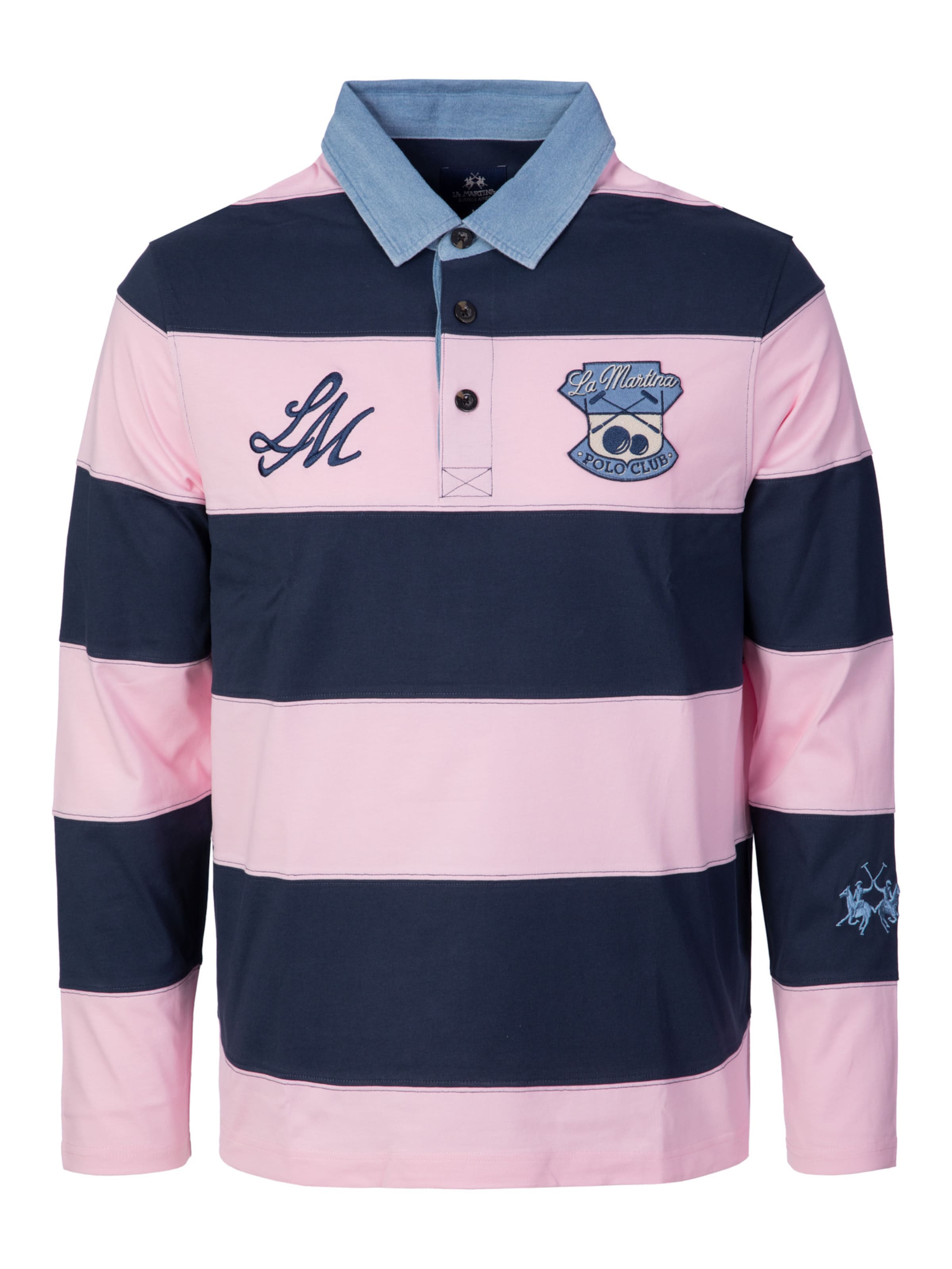 La Martina Shirt 'MCP012' in S in Navy / Light pink, Item view