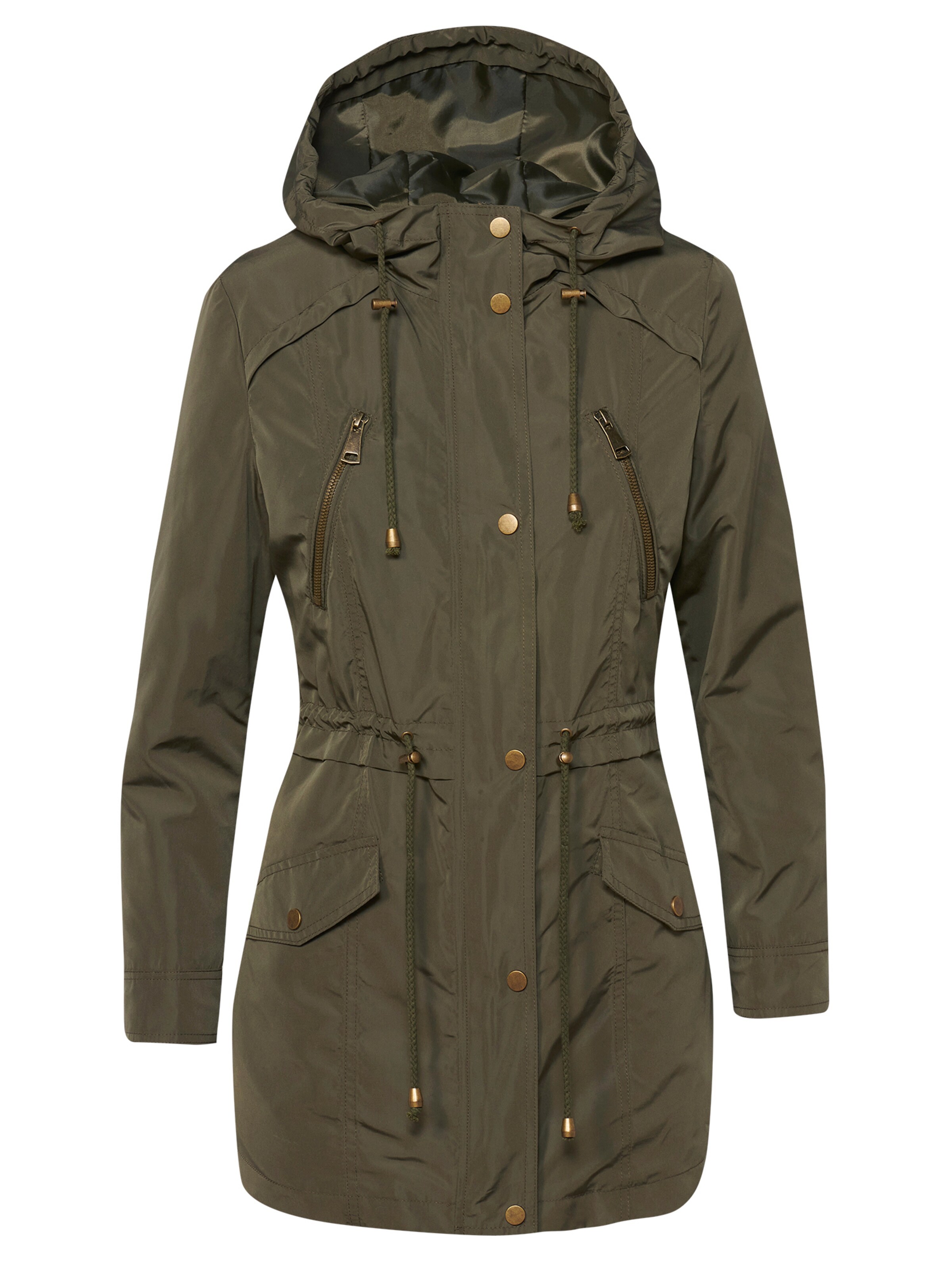 KOROSHI Overgangsparka i khaki, Produktvisning