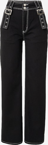 Wide leg Jeans de la Trendyol pe negru: față