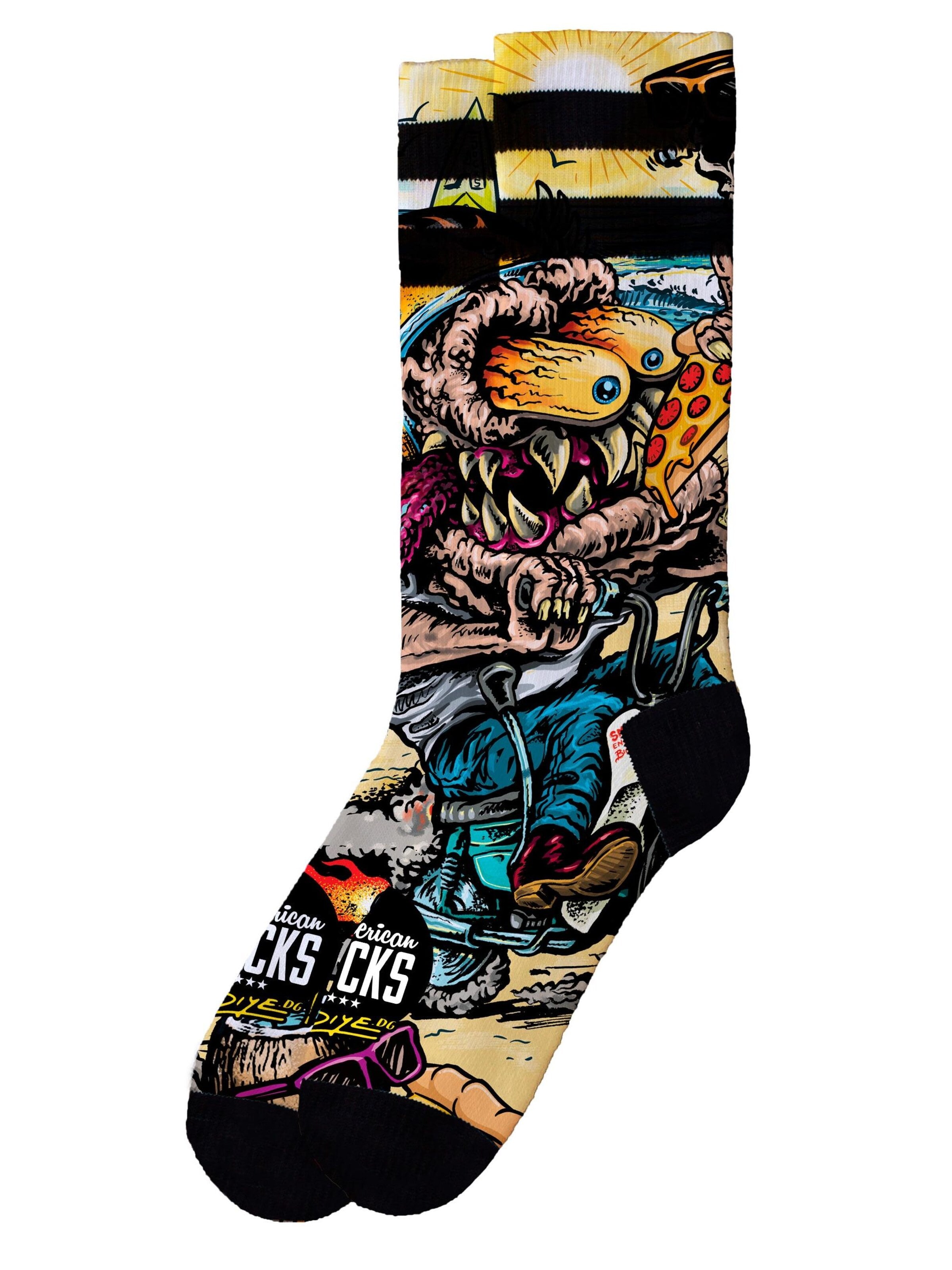 American Socks Socks 'Bike Monster' in Mixed colours: front