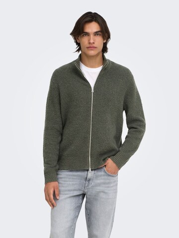 Only & Sons Strickjacke 'DALE ' in Grün: Vorderseite