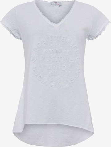 T-shirt 'Positive Mind' Zwillingsherz en blanc : devant