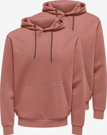 Only & Sons Sweatshirt 'Ceres' in Red: front