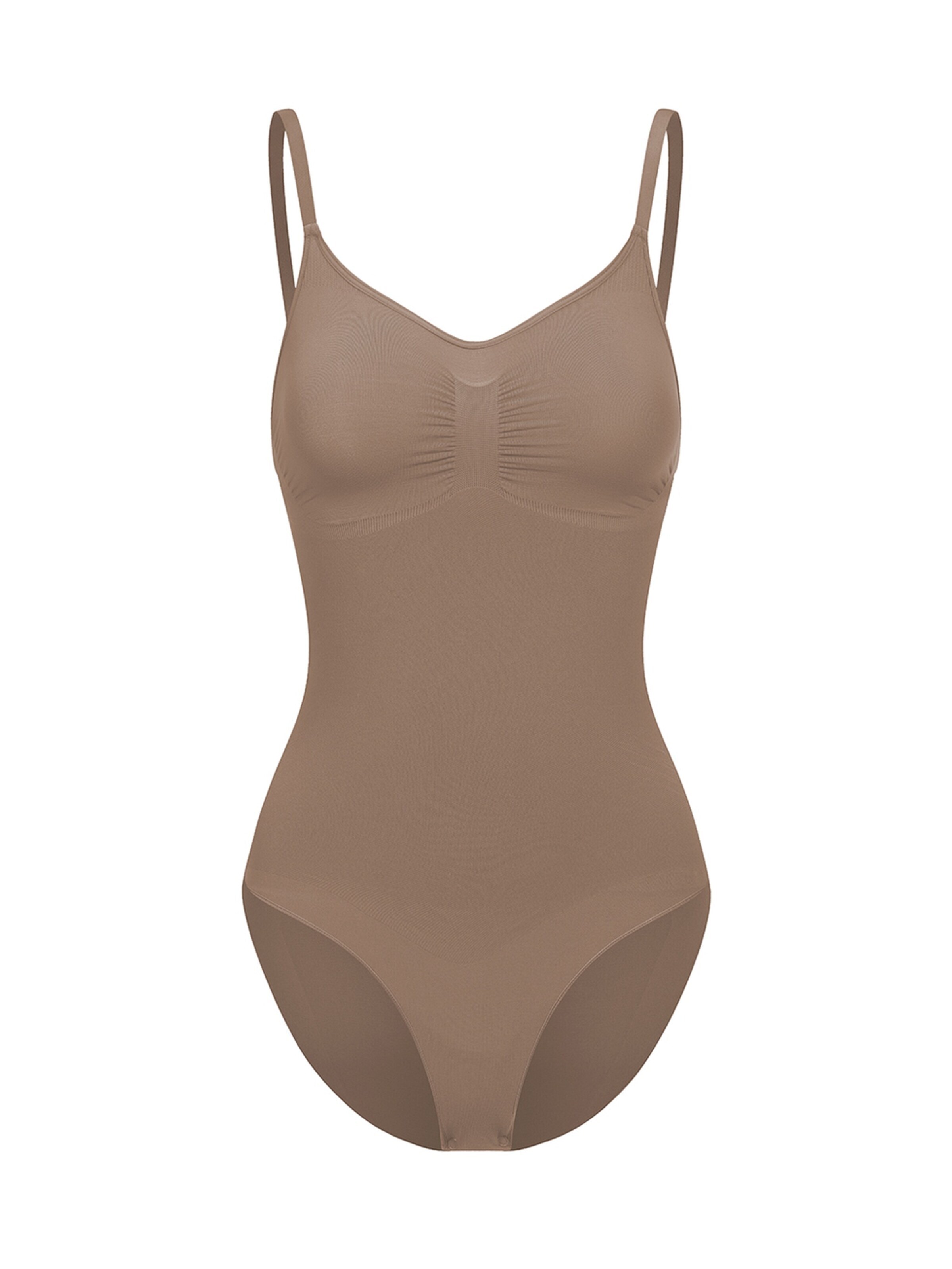 cfab (formerly creamy fabrics) Shapingbody 'Bodysuit Sculpting Shapewear mit Slip'‌‌‌ in Braun: Vorderseite