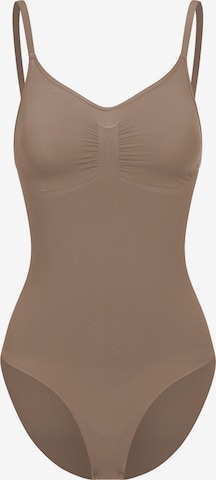 cfab (formerly creamy fabrics) - Body moldeador 'Bodysuit Sculpting Shapewear mit Slip' en marrón: frente