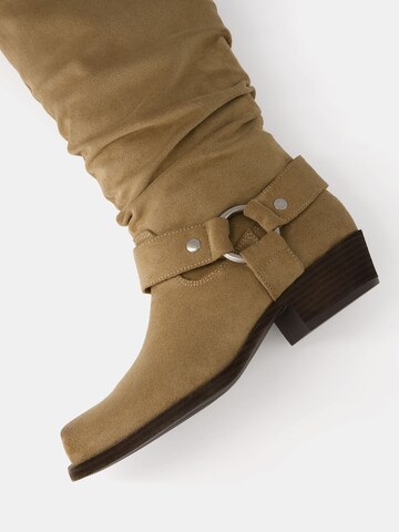 Bershka Cowboy csizmák - bézs
